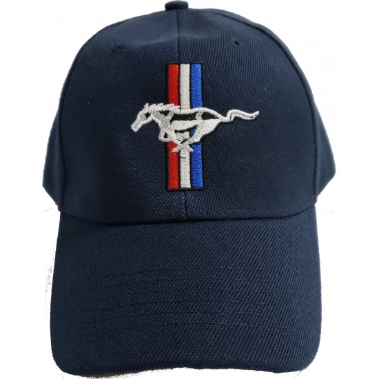 Navy Bleu Mustang Pony & Bar Cap